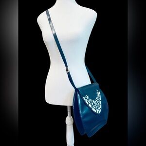 BALLY Navy Lambskin Leather Crossbody Bag